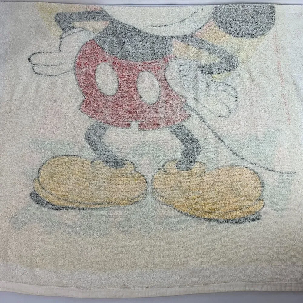 Vintage 80s 90s Mickey Mouse Beach Towel Walt Disney Disneyland Franco